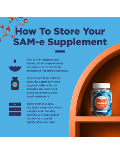 Suplemento SAM E Puro 400mg Phytoral - 90 Cápsulas 2