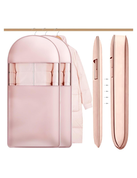 Bolsa de Ropa Colgante Tldcdte 132x58x15cm Rosa 2Pcs