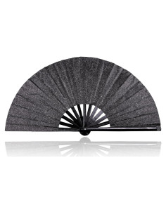Abanico Plegable Grande TUZOKNI Negro Brillante 33.5 cm