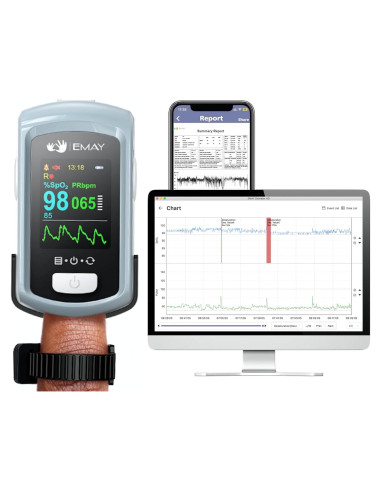 Monitor de Oxígeno EMAY Bluetooth con App y Memoria 72h