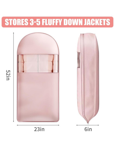 Bolsa de Ropa Colgante Tldcdte 132x58x15cm Rosa 2Pcs