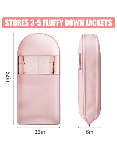 Bolsa de Ropa Colgante Tldcdte 132x58x15cm Rosa 2Pcs