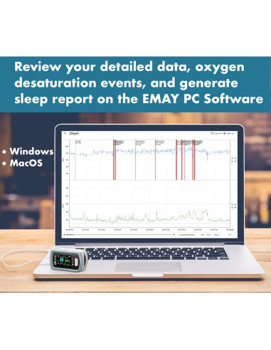 Monitor de Oxígeno EMAY Bluetooth con App y Memoria 72h
