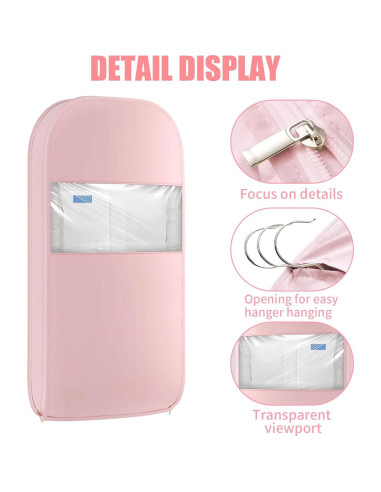 Bolsa de Ropa Colgante Tldcdte 132x58x15cm Rosa 2Pcs