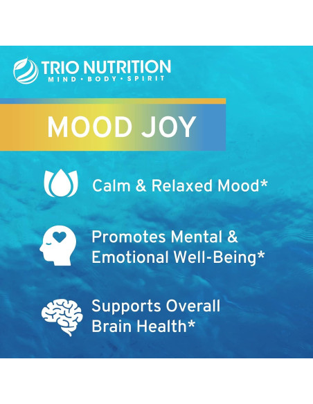 Suplemento Mood Joy Trio Nutrition 60 Cápsulas 5-HTP Ashwagandha