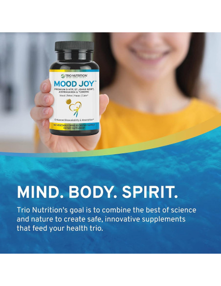 Suplemento Mood Joy Trio Nutrition 60 Cápsulas 5-HTP Ashwagandha