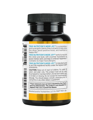 Suplemento Mood Joy Trio Nutrition 60 Cápsulas 5-HTP Ashwagandha