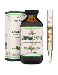 Gotas Orgánicas de Ashwagandha Double Wood 60ml 1200mg