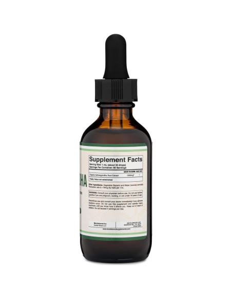 Gotas Orgánicas de Ashwagandha Double Wood 60ml 1200mg