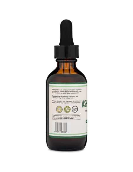 Gotas Orgánicas de Ashwagandha Double Wood 60ml 1200mg