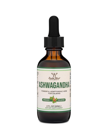 Gotas Orgánicas de Ashwagandha Double Wood 60ml 1200mg