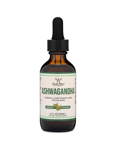 Gotas Orgánicas de Ashwagandha Double Wood 60ml 1200mg