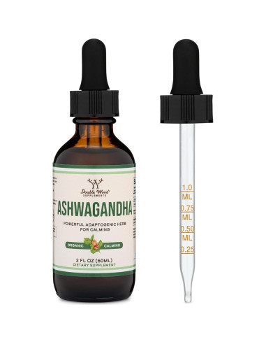 Gotas Orgánicas de Ashwagandha Double Wood 60ml 1200mg