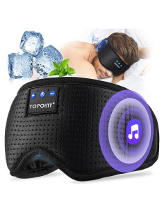Máscara de Sueño Bluetooth TOPOINT Negra con Auriculares