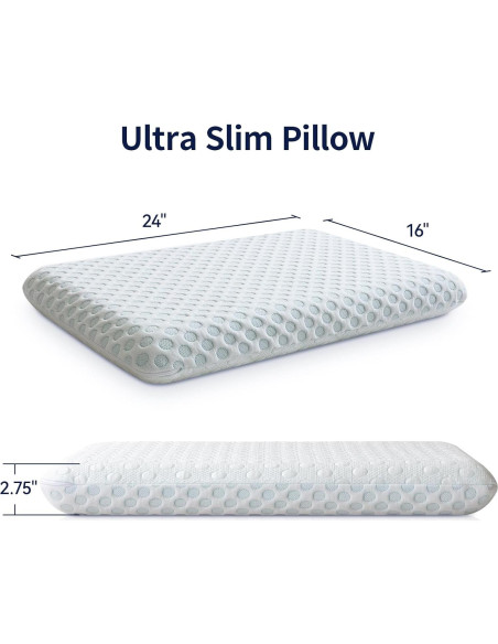 Hcore Almohada Ultra Fina 6.99 cm Espuma de Memoria