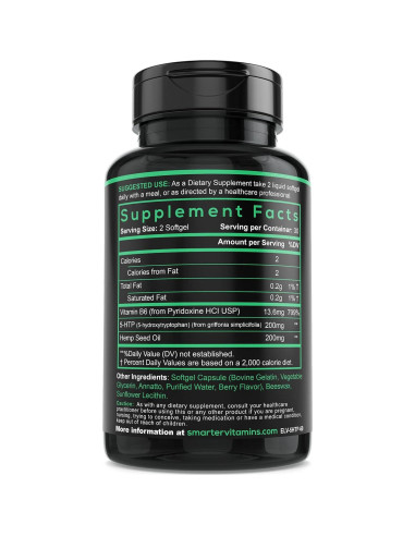 Suplemento 5-HTP 200mg + Vitamina B6 Smarter 60 gelatinas