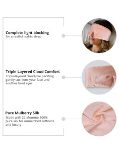 Máscara de Sueño Better zzZ 100% Seda de Morera Rosa 2