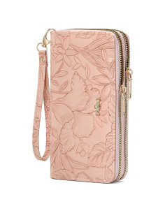 Cartera Clutch Doble Cierre RNIEGA para Mujeres - Cuero RFID