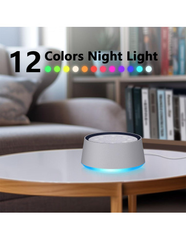 Máquina de Ruido Blanco LazyNight con 30 Sonidos y Luz Nocturna