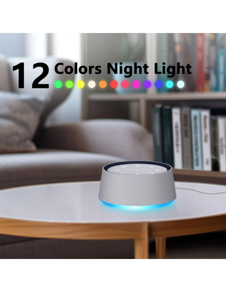 Máquina de Ruido Blanco LazyNight con 30 Sonidos y Luz Nocturna