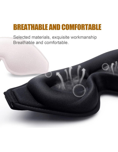 Máscara de Ojos 3D Hunrimu Ajustable Bloqueo Luz Negro