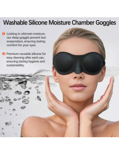 Gafas de Sueño Hidratantes Vowleike - Silicona Negra CPAP 2