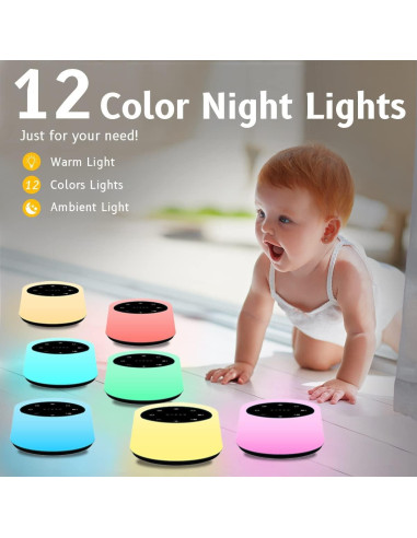 Máquina de Sonido ColorsNoise con 30 Sonidos y Luz Nocturna