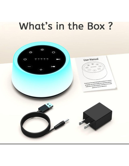 Máquina de Sonido ColorsNoise con 30 Sonidos y Luz Nocturna