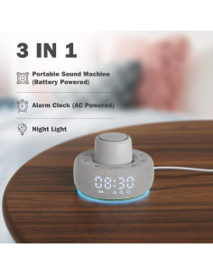 Máquina de Ruido Blanco Paussion con Reloj Despertador 25 Sonidos 2