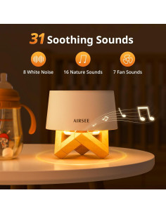 Máquina de Sonido Blanco AIRSEE 31 Sonidos Luz Nocturna 2
