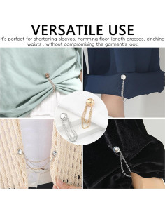 8 Clips Sujetador de Dobladillo Magnético TECHPLUS - Dorado y Plateado 2