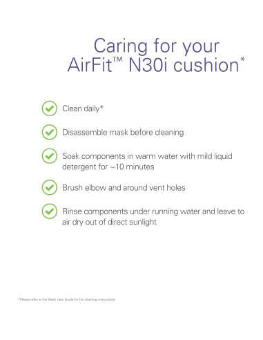 Almohadilla Nasal CPAP ResMed AirFit N30i Mediana Silicona