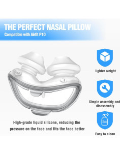 2 Almohadillas Nasales Reemplazo Everness Airfit P10 Mediano 2