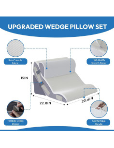 Juego de Almohadas en Cuña 3 Piezas Ahpmeoa Blanca 2