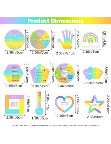 12 Etiquetas Sensoriales Antiestrés Heyiminy - Calmantes