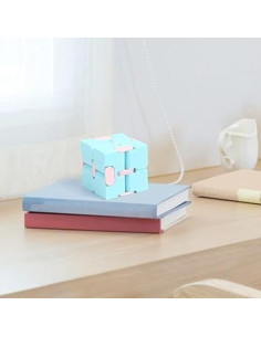 Cubo Infinito Antiestrés BWESOO Azul Juguete de Bolsillo 2