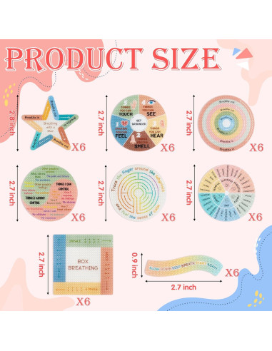 Calcomanías Sensoriales H1vojoxo 48 Piezas Alivio Estrés