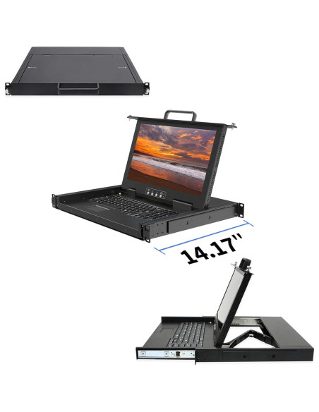 Consola KVM Montaje en Rack 1U Kinan 15.6" HDMI 1080P