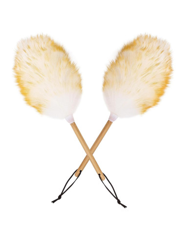 Plumeros de lana de cordero Greenfeather 38 cm 2 piezas