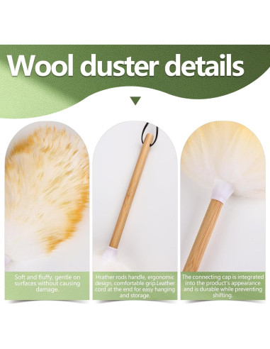 Plumeros de lana de cordero Greenfeather 38 cm 2 piezas