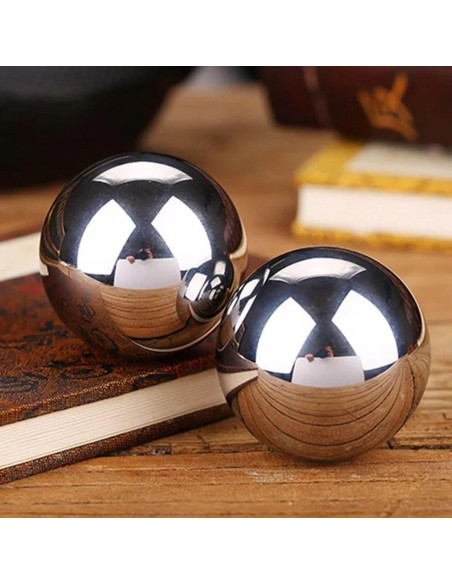 Juego de Bolas Baoding de Acero Inoxidable 40mm para Masaje