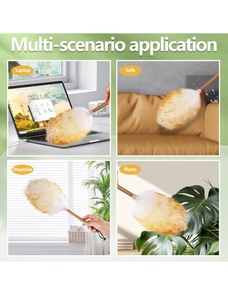 Plumeros de lana de cordero Greenfeather 38 cm 2 piezas