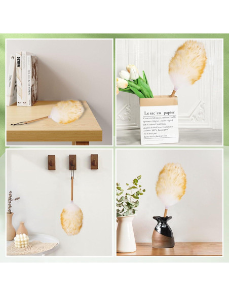 Plumeros de lana de cordero Greenfeather 38 cm 2 piezas