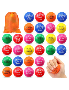 Pelotas Antiestrés Motivacionales HyDren 48 Pcs 5 cm