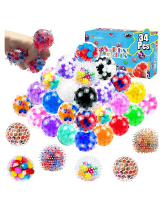 34 Piezas Pelotas Antiestrés MEZHOBBY Alivio de Ansiedad