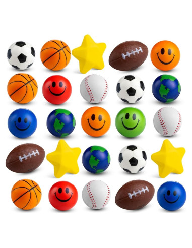 Paquete de 25 Mini Pelotas Antiestrés Bedwina 5-8 cm