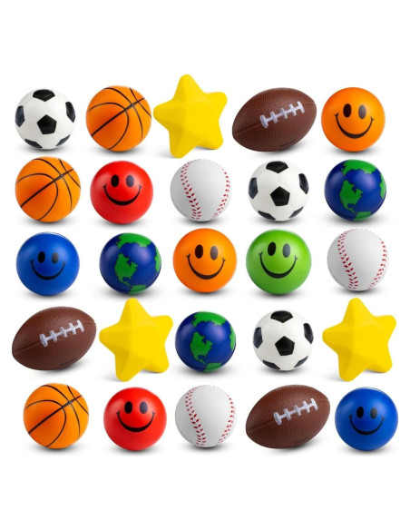 Paquete de 25 Mini Pelotas Antiestrés Bedwina 5-8 cm