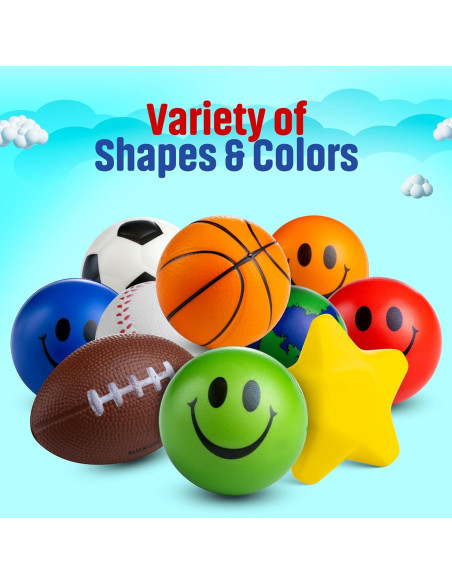 Paquete de 25 Mini Pelotas Antiestrés Bedwina 5-8 cm