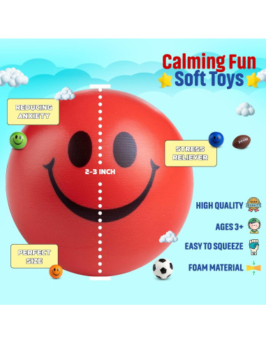 Paquete de 25 Mini Pelotas Antiestrés Bedwina 5-8 cm