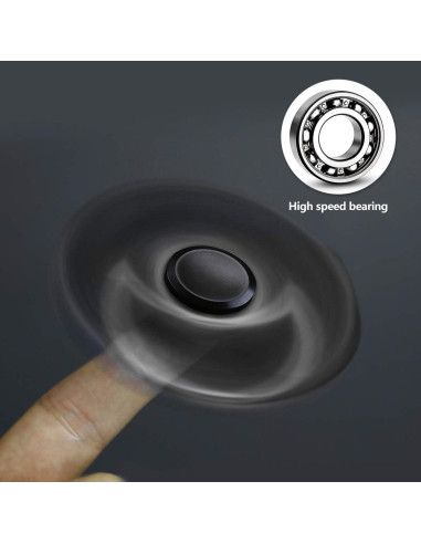 Fidget Spinner ATESSON Metal Negro Alivio Estrés 59g